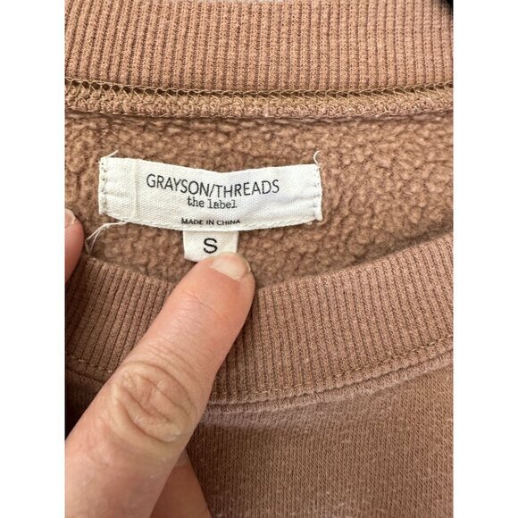 Grayson Threads Womens Brown‎ Bear Sweatshirt S long sleeve lightweight pullover - Picture 4 of 8